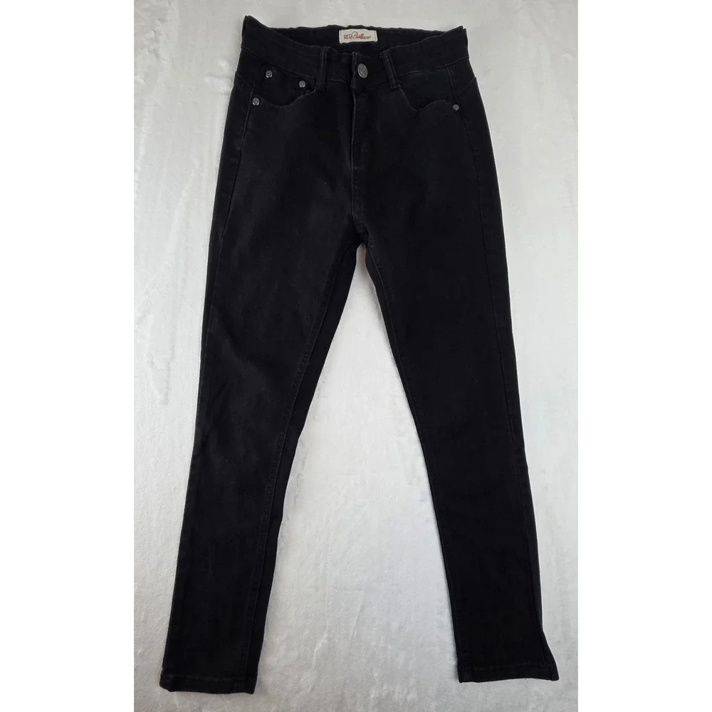 Red Bottoms Womens Skinny Jeans Black High Rise Stretch Denim RB-S310BKS Sz 3/26